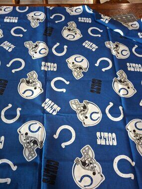 Indianapolis Colts Fabric NFL 6318-Cotton- Blue w/ Helmets-36" x 58"W